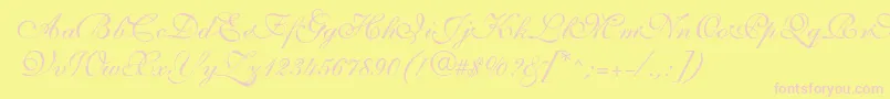 SarahvolantedbNormal Font – Pink Fonts on Yellow Background