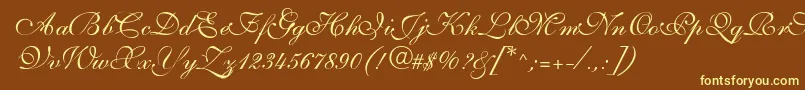 SarahvolantedbNormal Font – Yellow Fonts on Brown Background