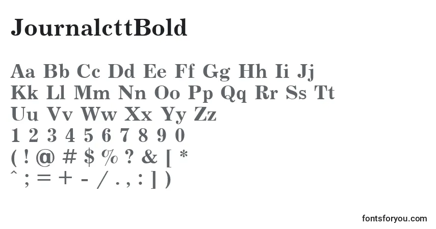 JournalcttBold font – alphabet, numbers, special characters