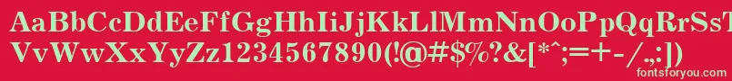 JournalcttBold Font – Green Fonts on Red Background