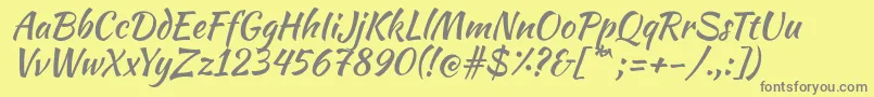 More about KaushanscriptRegular Font KaushanscriptRegular Font – Gray Fonts on Yellow Background