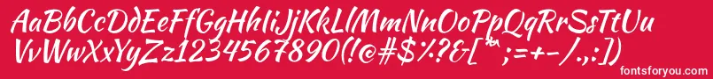 KaushanscriptRegular Font – White Fonts on Red Background