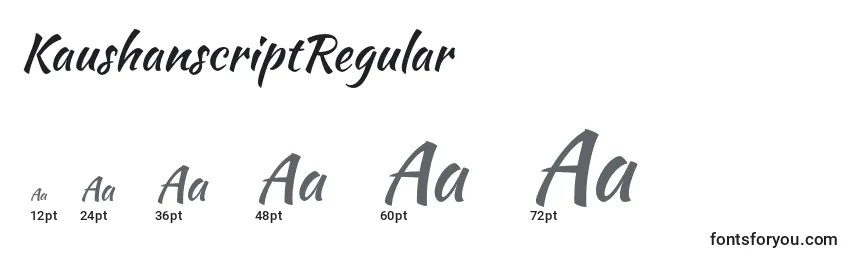 Размеры шрифта KaushanscriptRegular