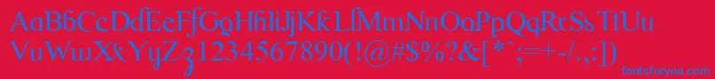 Scryptin Font – Blue Fonts on Red Background