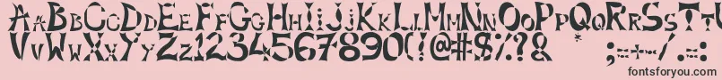 フォントXlines – ピンクの背景に黒い文字