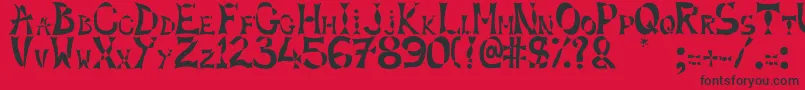 Xlines Font – Black Fonts on Red Background