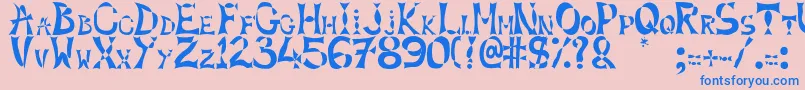 Xlines-Schriftart – Blaue Schriften auf rosa Hintergrund