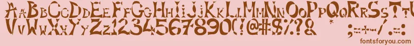 Xlines-fontti – ruskeat fontit vaaleanpunaisella taustalla