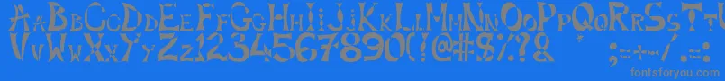 Xlines-fontti – harmaat kirjasimet sinisellä taustalla