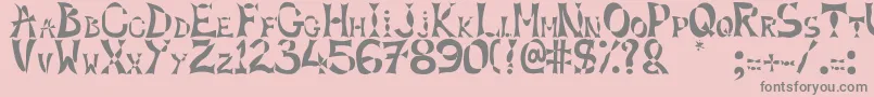 Xlines-fontti – harmaat kirjasimet vaaleanpunaisella taustalla