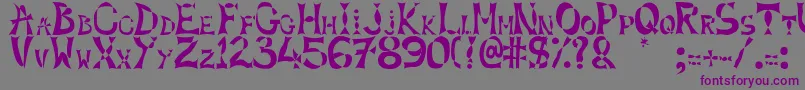 フォントXlines – 紫色のフォント、灰色の背景