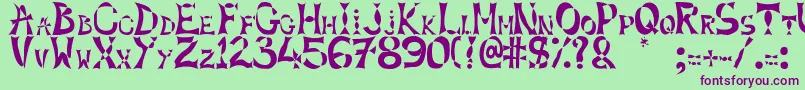 Xlines Font – Purple Fonts on Green Background
