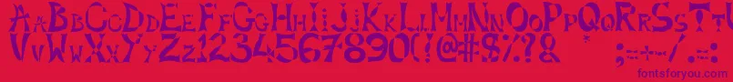 Xlines-fontti – violetit fontit punaisella taustalla