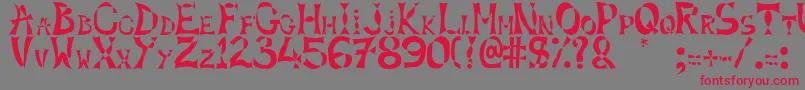 フォントXlines – 赤い文字の灰色の背景