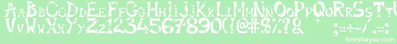 Xlines-Schriftart – Weiße Schriften auf grünem Hintergrund