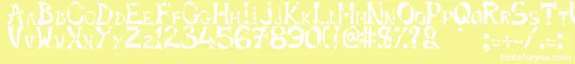 Xlines-fontti – valkoiset fontit keltaisella taustalla