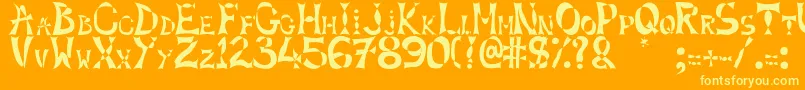 Xlines-fontti – keltaiset fontit oranssilla taustalla