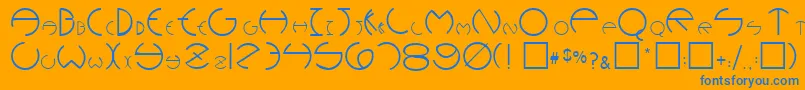 フォントRoundersPlain.001.001 – オレンジの背景に青い文字