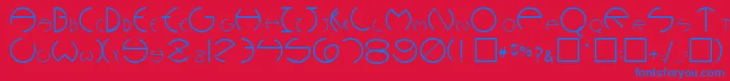 RoundersPlain.001.001 Font – Blue Fonts on Red Background