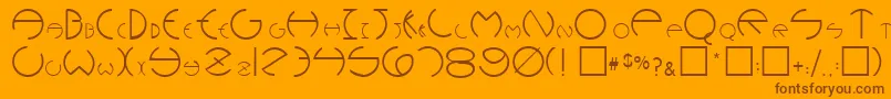 RoundersPlain.001.001 Font – Brown Fonts on Orange Background