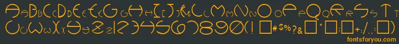 RoundersPlain.001.001 Font – Orange Fonts on Black Background