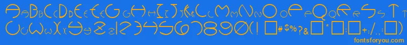 RoundersPlain.001.001 Font – Orange Fonts on Blue Background