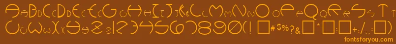 RoundersPlain.001.001 Font – Orange Fonts on Brown Background
