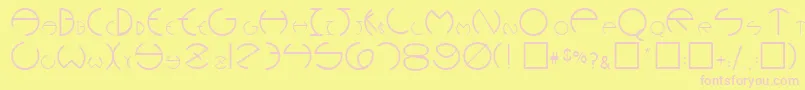 RoundersPlain.001.001 Font – Pink Fonts on Yellow Background