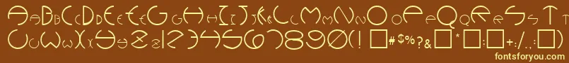 RoundersPlain.001.001 Font – Yellow Fonts on Brown Background