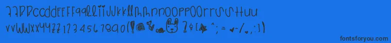 Zipperheart Font – Black Fonts on Blue Background