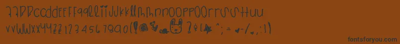 Zipperheartフォントについての詳細 フォントZipperheart – 黒い文字が茶色の背景にあります