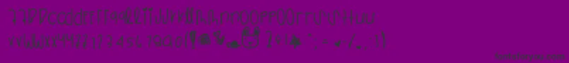 Zipperheart Font – Black Fonts on Purple Background