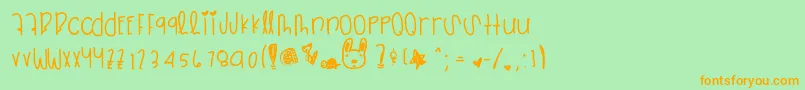 Zipperheart Font – Orange Fonts on Green Background