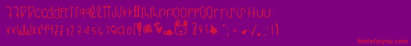 Zipperheart Font – Red Fonts on Purple Background