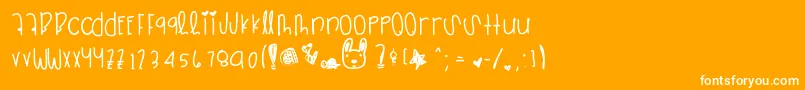 Zipperheart Font – White Fonts on Orange Background