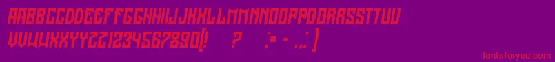 RegensburggrungedItalic Font – Red Fonts on Purple Background