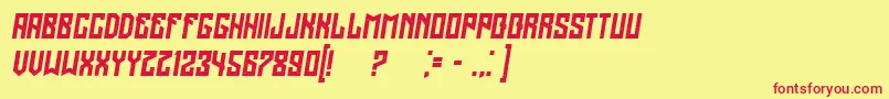 RegensburggrungedItalic Font – Red Fonts on Yellow Background