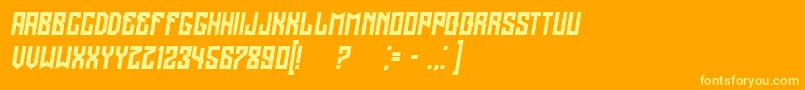 RegensburggrungedItalic Font – Yellow Fonts on Orange Background