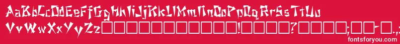 NixonRegular-Schriftart – Weiße Schriften auf rotem Hintergrund