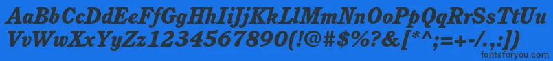 CushingstdHeavyitalic Font – Black Fonts on Blue Background