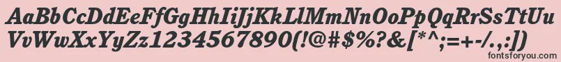 Fonte CushingstdHeavyitalic – fontes pretas em um fundo rosa