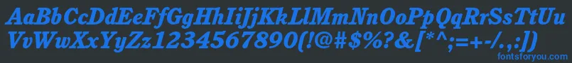CushingstdHeavyitalic Font – Blue Fonts on Black Background