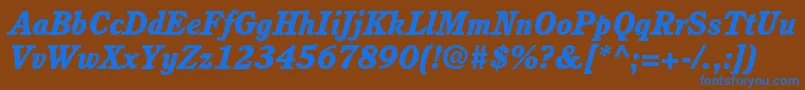 CushingstdHeavyitalic Font – Blue Fonts on Brown Background
