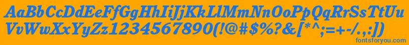 CushingstdHeavyitalic Font – Blue Fonts on Orange Background