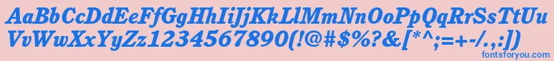 CushingstdHeavyitalic Font – Blue Fonts on Pink Background