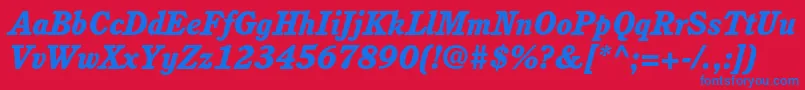 CushingstdHeavyitalic Font – Blue Fonts on Red Background