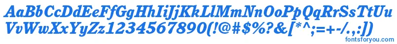 フォントCushingstdHeavyitalic – 白い背景に青い文字