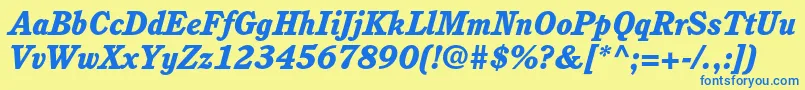 CushingstdHeavyitalic Font – Blue Fonts on Yellow Background