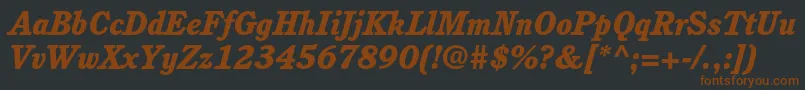 CushingstdHeavyitalic-fontti – ruskeat fontit mustalla taustalla
