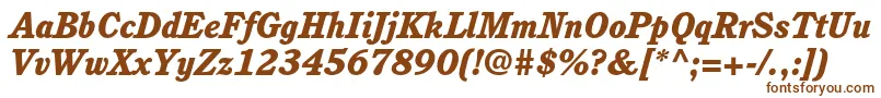 フォントCushingstdHeavyitalic – 白い背景に茶色のフォント